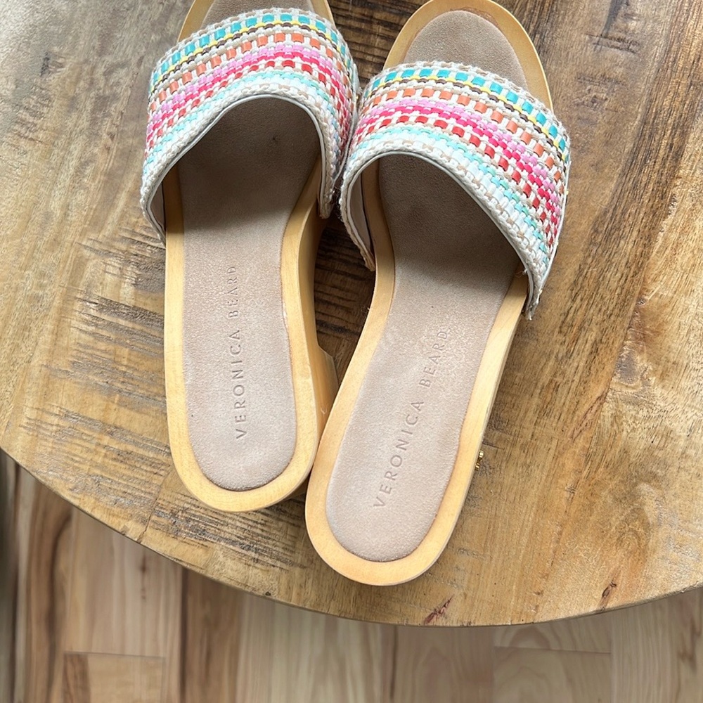 Veronica Beard Pink and Blue Summer Sandals